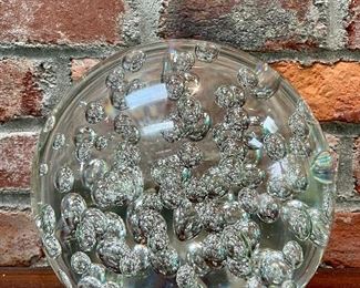 Item 241:  Large Heavy Glass Paperweight - 8": $75