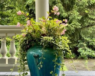 Item 16:  Turquoise Ombre Planter - 27":  $265