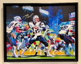 Item 200:  Autographed Tom Brady Giclee by Malcom Farley 8/22 - 40" x 32":  $4750