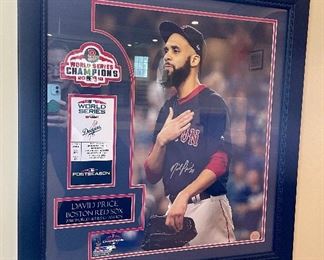 Item 203:  Autographed David Price Photograph - 23.25" x 25.25":  $125