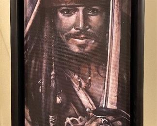 Item 210:  "Captain Jack with Sword" Canvas Print by Brian Fox - 12" x 21":  $175