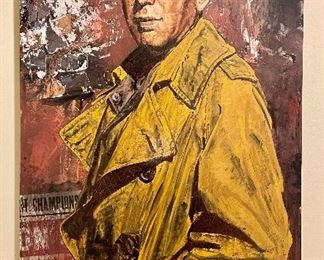 Item 209:  Highly hand embellished giclee on canvas titled, "Bogart" by Stephen Holland: 66/99 - 24" x 41":  $575