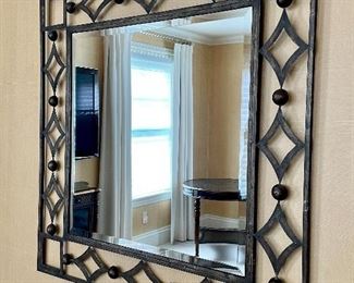 Item 253:  Decorative Mirror with Diamonds - 40" x 40": $325