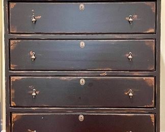 Item 273:  Habersham Distressed 4-Drawer Plantation Dresser - 36"l x 20.25"w x 43.5"h:  $475