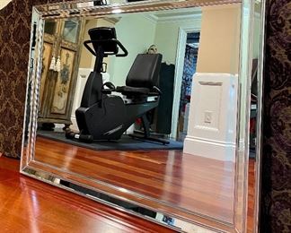 Item 276:  Large Rectangular Silver Mirror with Mirrored Edge:  $275