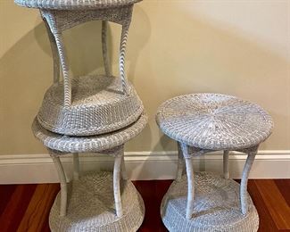 Item 279:  (3) Wicker Side Tables - 22.5" x 24":  $95 ea