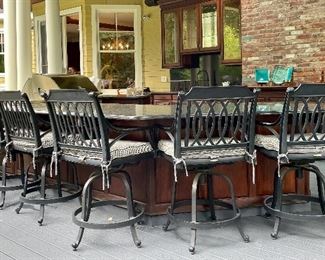 Item 280:  (6) Frontgate Swivel Bar Stools  - 24"l x 19.5"w x 42.75"h & seat height - 25":  $445 ea