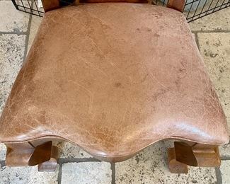 detail - please note the distressed nature of the leather