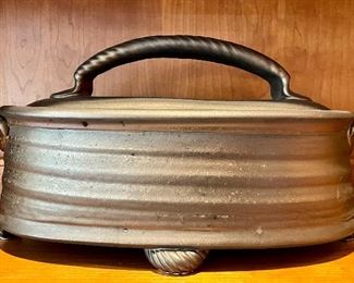 Item 95:  Darrell Finnegan Covered Pottery Serving Dish:  $85