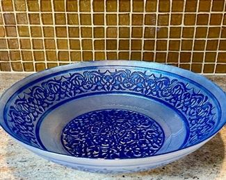 Item 288:  Bright Blue Glass Bowl:  $16