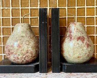 Item 289:  Stone Pear Bookends:  $24 for pair
