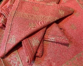 Item 316:  Set of 5 Linen Napkins & Placemats, Italy (Red):  $32