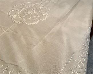 Item 317:  Tablecloth with Ivory Embroidered Trim Work:  $36