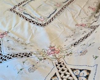 Item 320:  Tablecloth with Pink Flowers:  $28