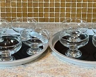 Item 330:  (2) Drink Trays & 9 Dessert Cups (the surface of the tray is a bit tacky - so your drinks/desserts do not slip off:  $28