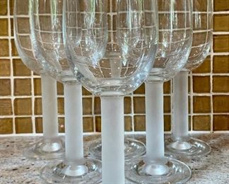 Item 356:  (6) Thomas Rosenthal Group Wine Glasses with Frosted Stems:  $120