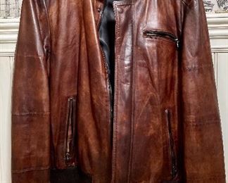 Item 379:  David Firenze Leather Coat: $125