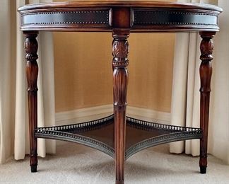 Item 39:  Stunning Theodore Alexander Side Table with Metal Top and Lower Tier - 36" x 30":  $595