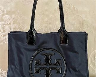 Item 371:  Tory Burch Women's Patent Leather Trim Nylon Tote Bag Black Large:  $145