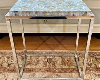 Item 407:  Abalone Shell Side Table - 21"l x 13"w x 23.5"h:  $85