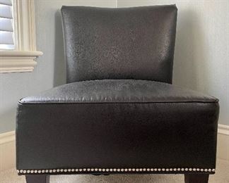 Item 42:  Angelo Homes Modern Classics Leather Chair with Nailhead Trim - 26.5"l x 22.5"w x 35"h:  $375