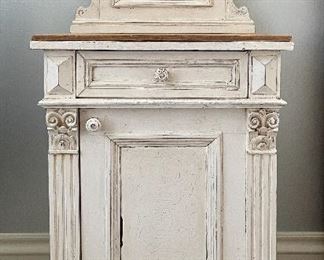 Item 43:  Antique French Country Night Stand - 19.25"l x 14.25"w x 42.5"h:  $275