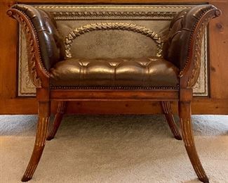 Item 44:  Theodore Alexander Tufted Leather Bedroom Bench - 37.5"l x 18.5"w x 30.5"h:  $575