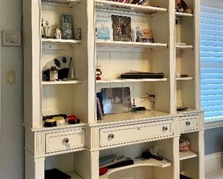 Item 420:  Stanley Ivory Wall Unit with Drawers - 67"l x 16"w x 88.5"h:  $450