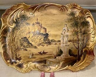 Item 426:  Gold Gilt Porcelain Vanity Tray - 17": $185