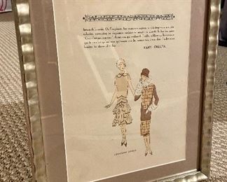 Item 519:  (2) Vintage French Fashion Prints - 13.25" x 16": $75 each