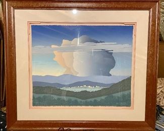 Item 526:  Serigraph by Kim Peterson, "El Dorado" Framed - 41" x 35.5":  $325