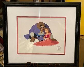 Item 529:  Beauty & the Beast Serigraph - 21.5" x 18.25": $95