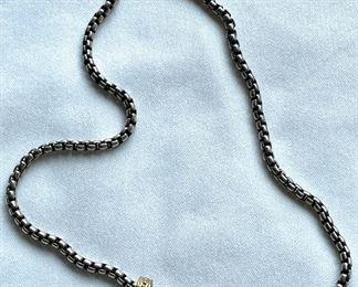 Item 442:  David Yurman 16" Sterling Silver Cable Chain: $158                                                                                                         Item 443:  David Yurman Vintage Albion Pendant with Pave Diamonds: $550