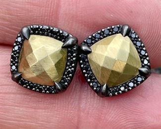 Item 447:  David Yurman Albion Earrings with Sterling Silver and 18K: $345