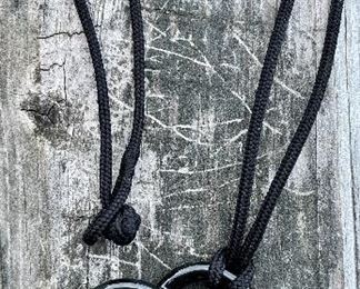 Item 455:  Tiffany Elsa Peretti Black Lacquer over Japanese Hardwood Pendant:  $125