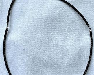 Item 456:  Charriol Celtic Noir 18K/Diamond/Black Steel Cable Jointed Necklace:  $895