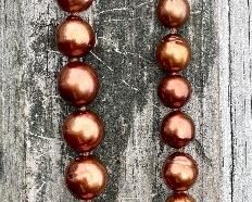 Item 468:  Brown Baroque Pearls 14" with 14K Clasp: $95
