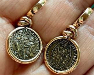 Item 494:  Gold on Sterling Coin Earrings:  $75