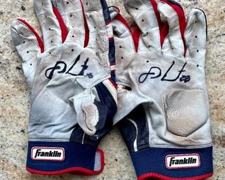 Item 552:  J.D. Martinez Signed Batting Gloves (Game Used):  $300