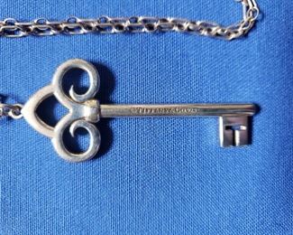 Tiffany Sterling Silver Fleur de Lis Key on long chain: $285