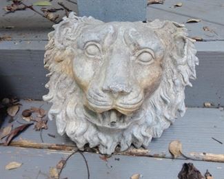 Concrete lion head