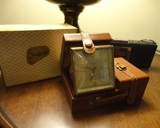 Sheffield's Leather Luggage Travel Clock