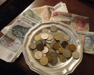 Lots of foreign currency that are no longer in use thanks to the EURO