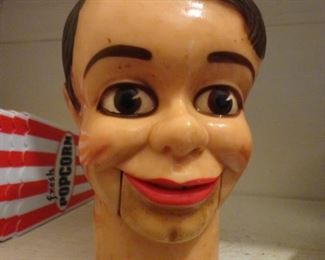 Vintage Ventriloquist Charlie McCarthy head (his poor body was so old it fell apart! Mouth still working!