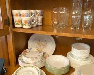 Multiple sets of Corelle and fun glassware