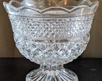 Cut glass pedestal bowl