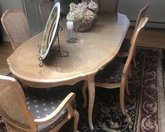 Dining table chairs Breakfront with two leaves