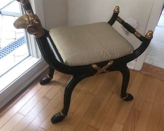 Italian carved lion head bench