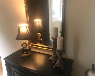 Great looking gilt and ebony wood mirror