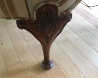 Nicely carved upholstered chair